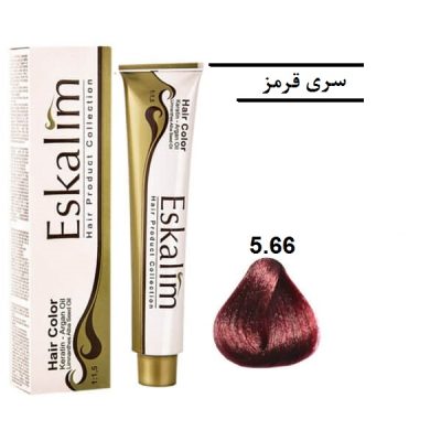 رنگ مو اسکالیم 5.66 قهوه ای شرابی قرمز روشن
- Eskalim
