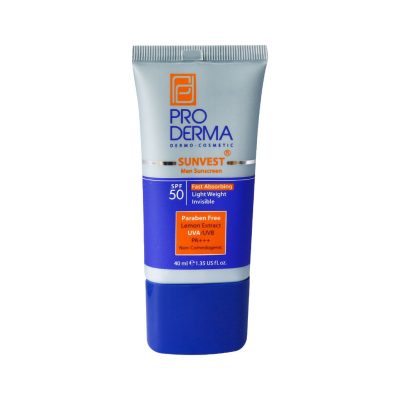 ضد آفتاب مخصوص آقایان فاقد چربی SPF50 پرودرما حجم 40 میلی لیتر _ proderma