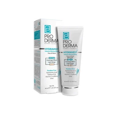 کرم مرطوب کننده صورت و گردن فاقد چربی بژ روشن پرودرما حجم 40 میلی لیتر _ proderma